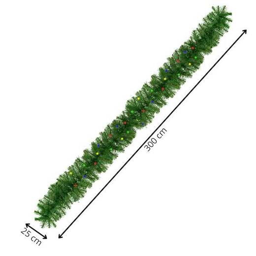 Girlanda świąteczna 270 cm łańcuch choinkowy z lampkami 50 LED multikolor, ciepły biały