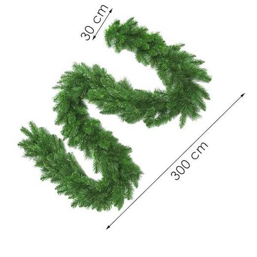 Girlanda świąteczna 300cm łańcuch choinkowy, zielony