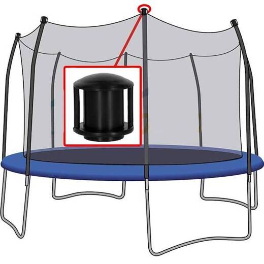 Grzybki do trampoliny 8 szt. do mocowania na słupki czarne