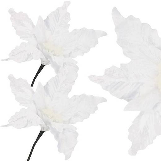 Gwiazda betlejemska 2 szt. sztuczny kwiat, poinsecja biała