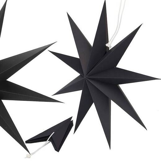 Gwiazda świąteczna papierowa 3d 60 cm zawieszka choinkowa czarna