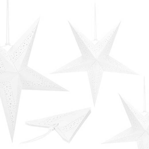 Gwiazda świąteczna papierowa biała i lampki choinkowe led zimny biały