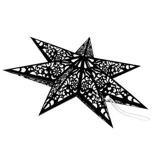 Gwiazda świąteczna papierowa czarna i lampki choinkowe 10 led zimny biały
