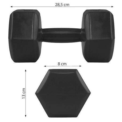 Hantle 10kg ciężarki 2x5 kg czarne zestaw 2 szt.