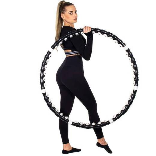 Hula hop z masażerem 85 cm składane czarne