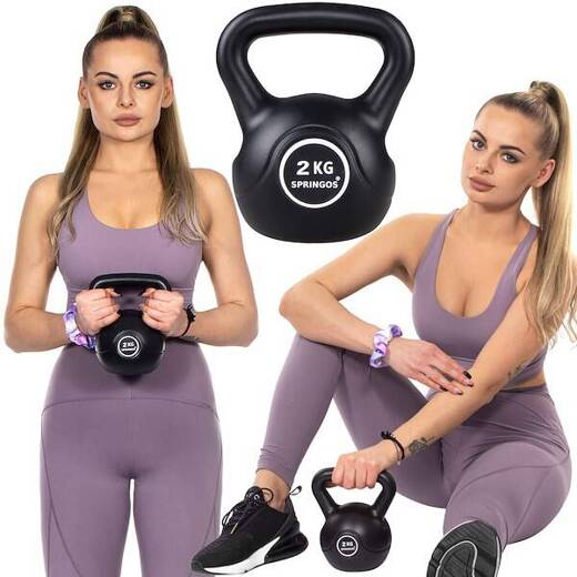 Kettlebell hantla 2kg ABS odważnik czarny