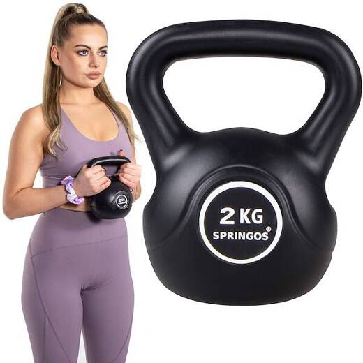 Kettlebell hantla 2kg ABS odważnik czarny