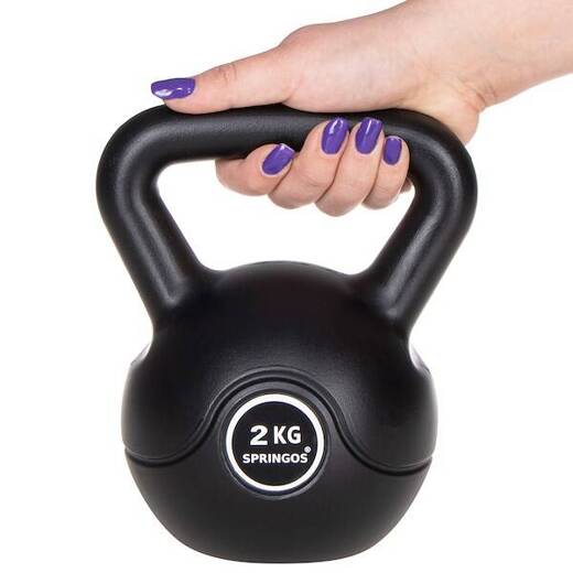 Kettlebell hantla 2kg ABS odważnik czarny