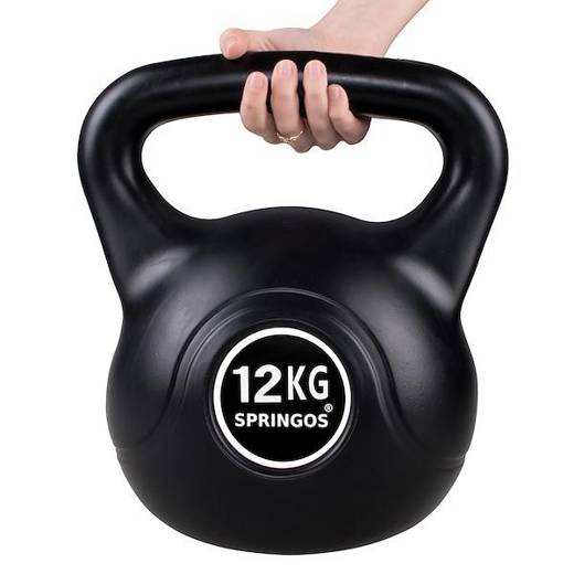 Kettlebell kula 12 kg czarna hantle ABS 