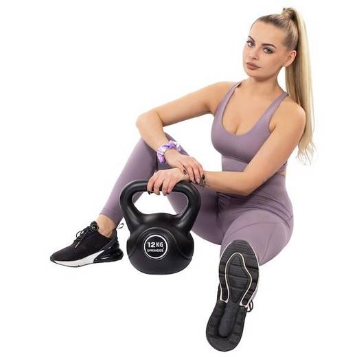 Kettlebell kula 12 kg czarna hantle ABS 