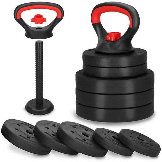 Kettlebell z regulacją obciążenia 10 kg zestaw 5 talerzy