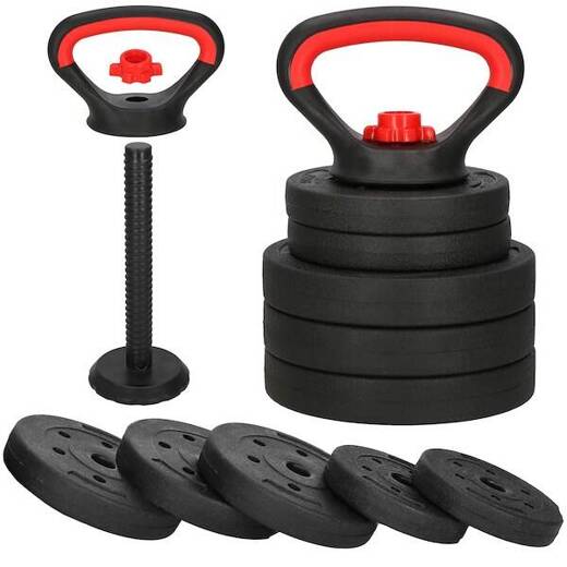 Kettlebell z regulacją obciążenia 10 kg zestaw 5 talerzy