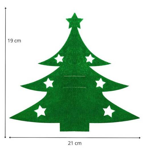 Kieszonki na sztućce 12szt. świąteczne etui, pokrowce choinki zielone