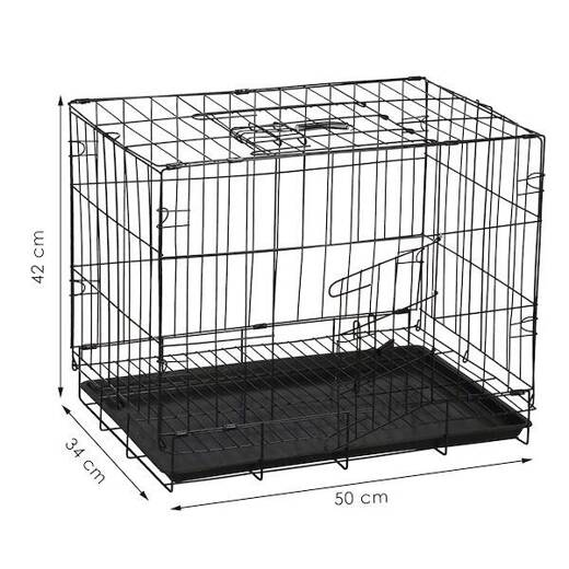 Klatka kennelowa dla zwierząt kojec dla psa kota XS 50 x 42 x 34 cm