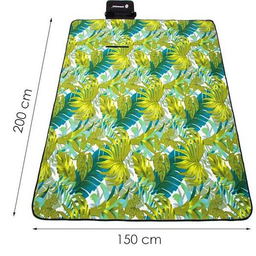 Koc plażowy piknikowy 150x200 cm na biwak mata zielona