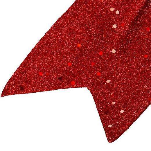 Kokardka świąteczna na choinkę 20 cm brokatowa zawieszka choinkowa czerwona