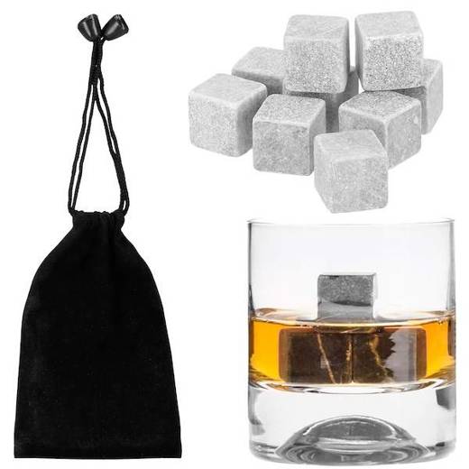 Kostki do lodu i whisky kamienne 9 szt. granitowe kostki do drinków