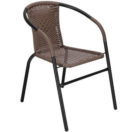 Krzesła ogrodowe 4 szt. metalowe na taras brązowe zestaw