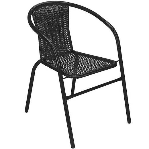Krzesła ogrodowe 4 szt. metalowe na taras czarne zestaw