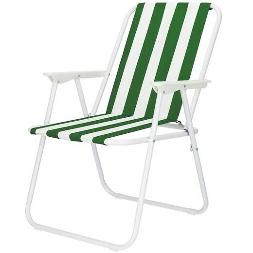Krzesła turystyczne składane 2 szt. na plażę i do ogrodu zielone pasy