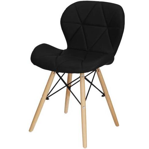 Krzesło ekoskóra skandynawskie Torino 4 szt. krzesła do kuchni salonu jadalni tapicerowana czarne