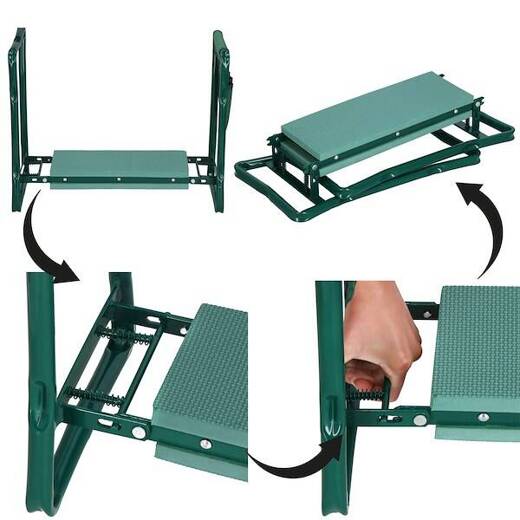 Krzesło ogrodowe do plewienia z przybornikiem na narzędzia, składany taboret, stołek