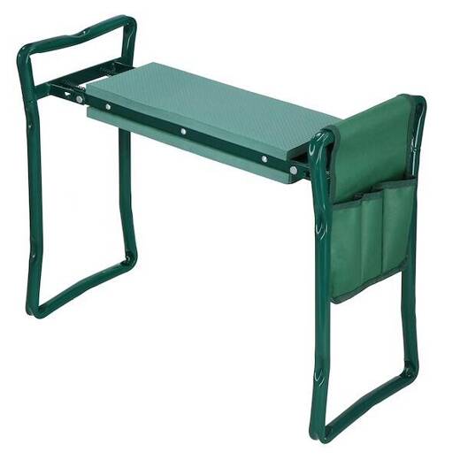 Krzesło ogrodowe do plewienia z przybornikiem na narzędzia, składany taboret, stołek