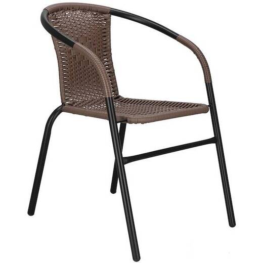 Krzesło ogrodowe na taras metalowe brązowe