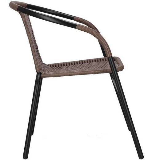 Krzesło ogrodowe na taras metalowe brązowe