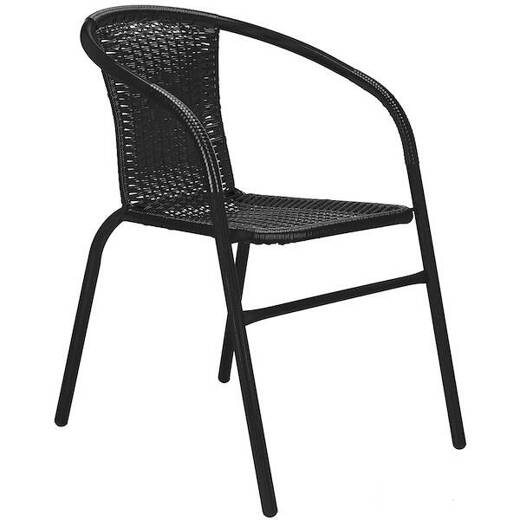 Krzesło ogrodowe na taras metalowe z textilene czarne