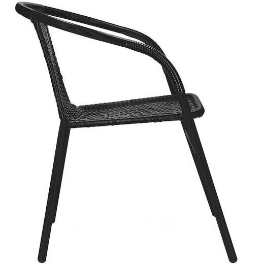 Krzesło ogrodowe na taras metalowe z textilene czarne