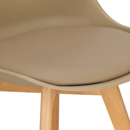 Krzesło skandynawskie 4 szt. krzesła do kuchni salonu jadalni Verde tapicerowana poduszka beżowe