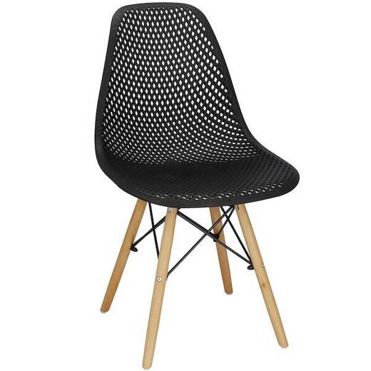 Krzesło skandynawskie 4 szt. krzesła do kuchni salonu jadalni dziurkowane czarne 