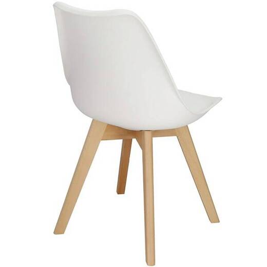 Krzesło skandynawskie do kuchni salonu jadalni Verde tapicerowana poduszka białe