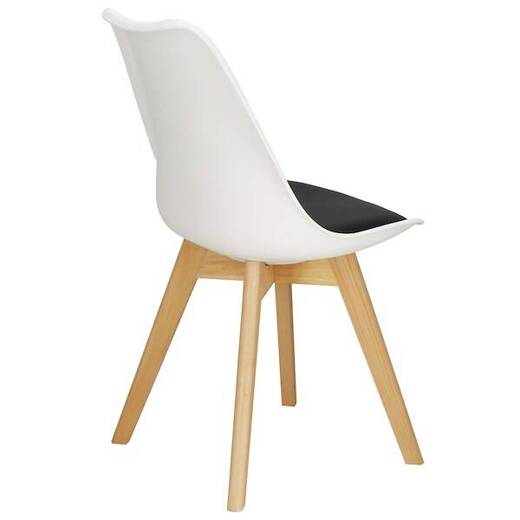 Krzesło skandynawskie krzesła 4 szt. do kuchni salonu jadalni Verde ekoskóra biało-czarne