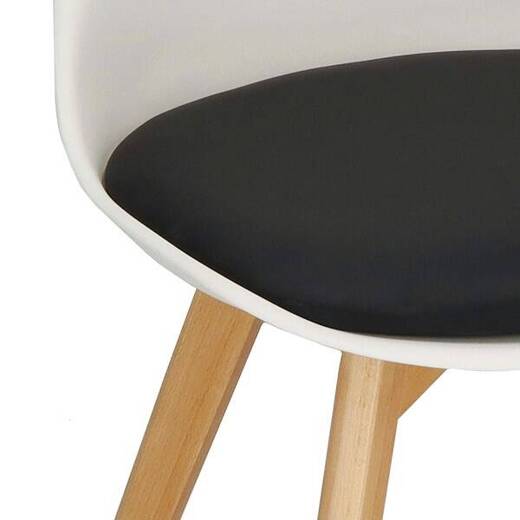 Krzesło skandynawskie krzesła 4 szt. do kuchni salonu jadalni Verde ekoskóra biało-czarne