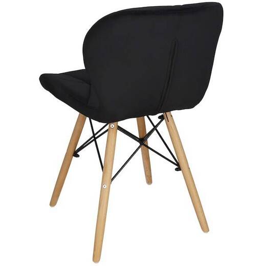 Krzesło skandynawskie welurowe Torino 4 szt. krzesła do kuchni salonu jadalni tapicerowana czarne 