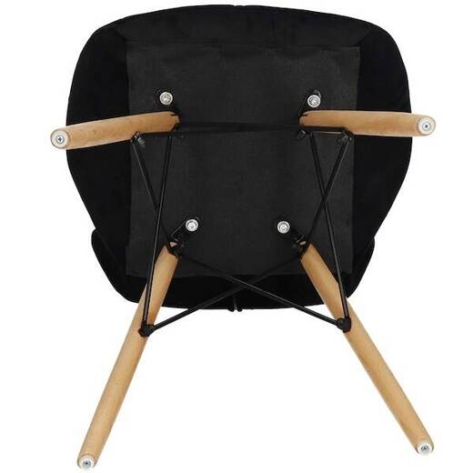 Krzesło skandynawskie welurowe Torino 4 szt. krzesła do kuchni salonu jadalni tapicerowana czarne 