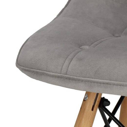 Krzesło tapicerowane do kuchni salonu jadalni loft szare