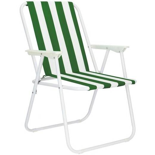 Krzesło turystyczne składane na plażę i do ogrodu zielone pasy 