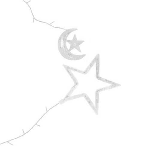 Kurtyna świetlna 138 led girlanda gwiazdki, księżyce lampki wewnętrzno-zewnętrzne sople ciepły biały