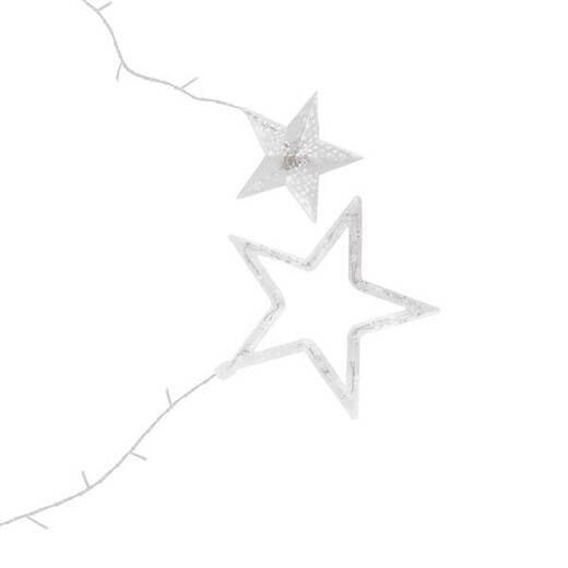 Kurtyna świetlna 138 led girlanda gwiazdki, lampki wewnętrzno-zewnętrzne sople zimny biały