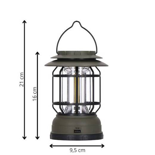 Lampa turystyczna, kempingowa LED solarna, z funkcją powerbank