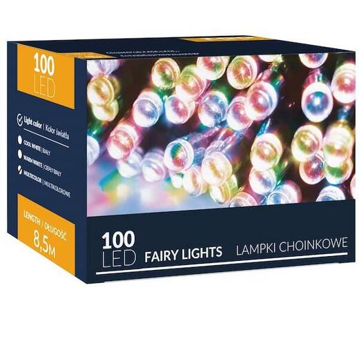 Lampki choinkowe 100 led multikolor 8,5 m oświetlenie świąteczne