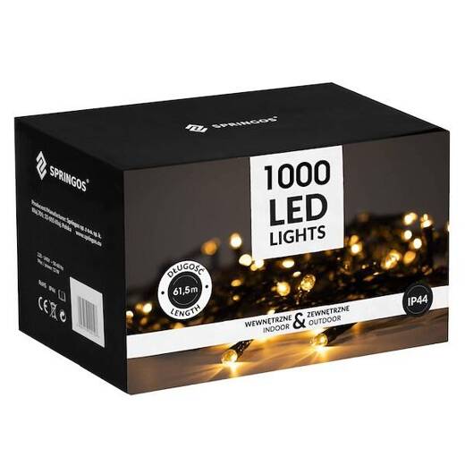 Lampki choinkowe 1000 Led biały ciepły 80m oświetlenie świąteczne IP44