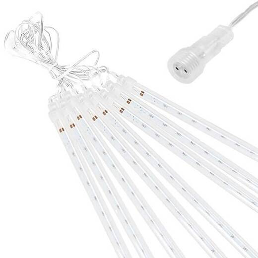 Lampki choinkowe 144 Led sople 8 szt. padający śnieg meteory zewnętrzne niebieski