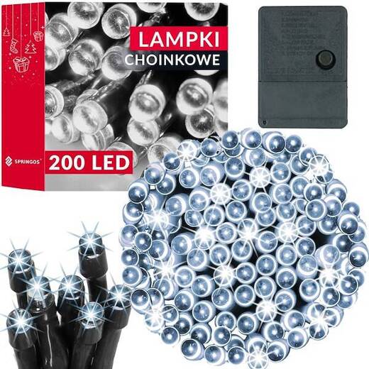 Lampki choinkowe 200 Led biały zimny 15,5 m oświetlenie świąteczne