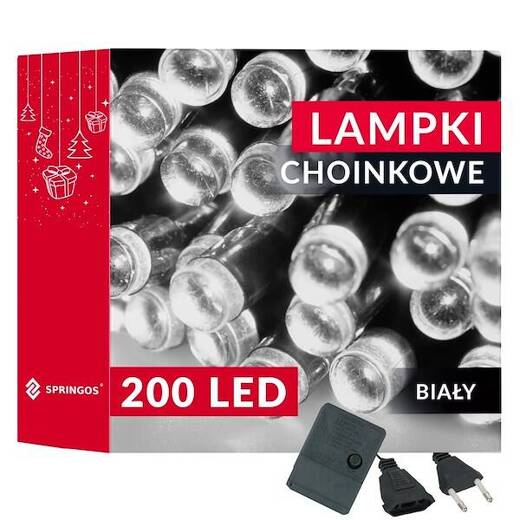 Lampki choinkowe 200 Led biały zimny 15,5 m oświetlenie świąteczne