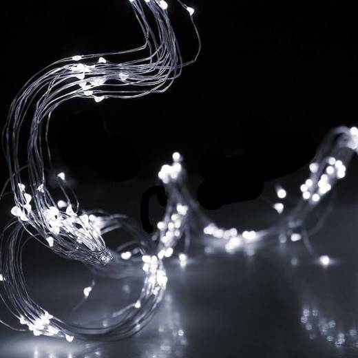 Lampki choinkowe 300 LED na prąd włosy anioła zimny biały