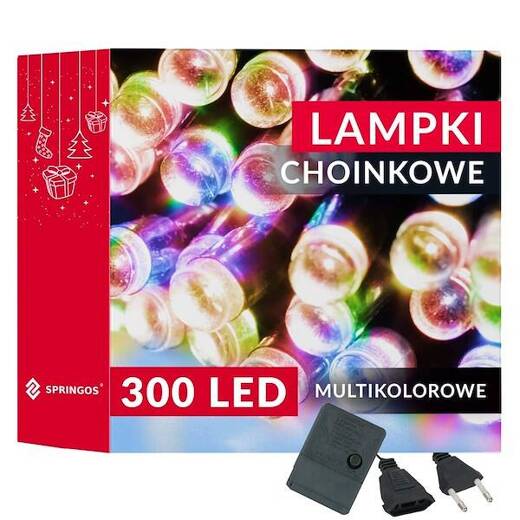 Lampki choinkowe 300 led multikolor 22,5 m oświetlenie świąteczne wewnętrzne